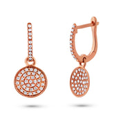0.24ct 14k Rose Gold Diamond Pave Earring